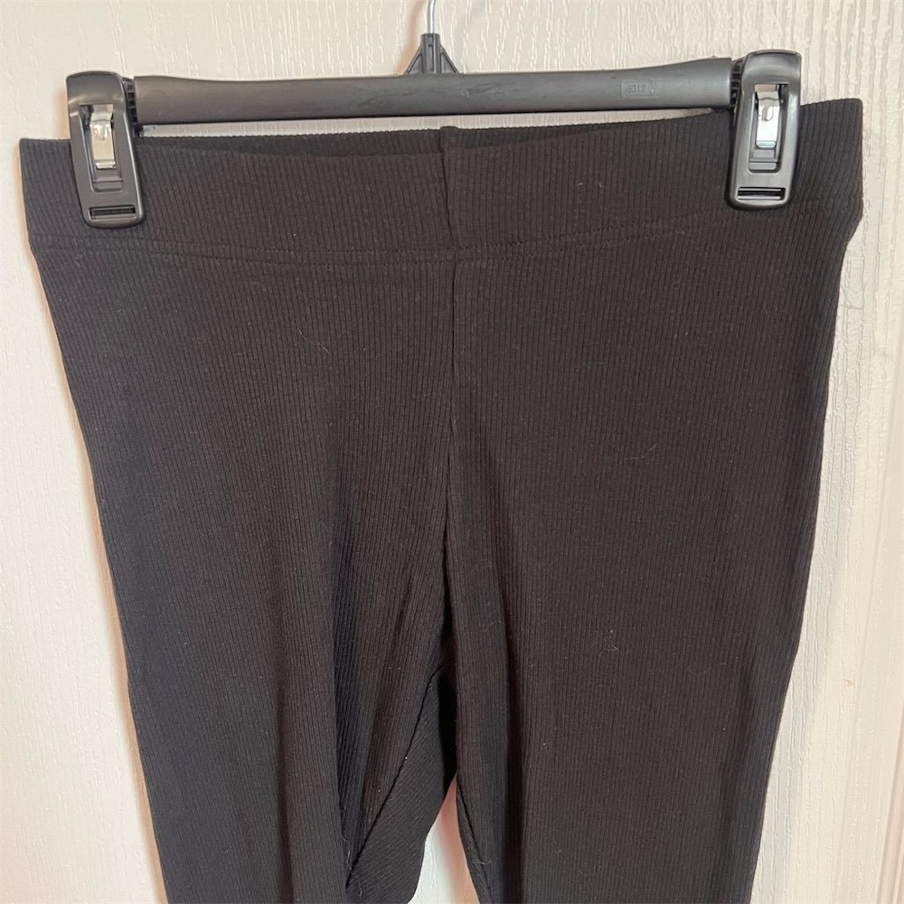 Old Navy Womens Ribbed Leggings Black Cotton Blend Stretch Pants Size Small NWOT - Picture 6 of 8